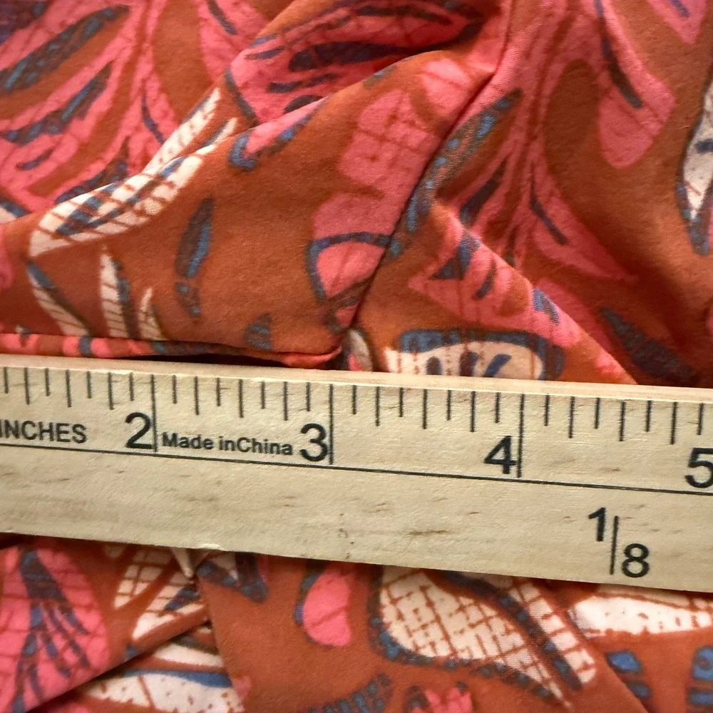 NWT Eddie Bauer Women's L Swim Board Shorts UPF‎ 50+ Tropical Leaf Print Rust